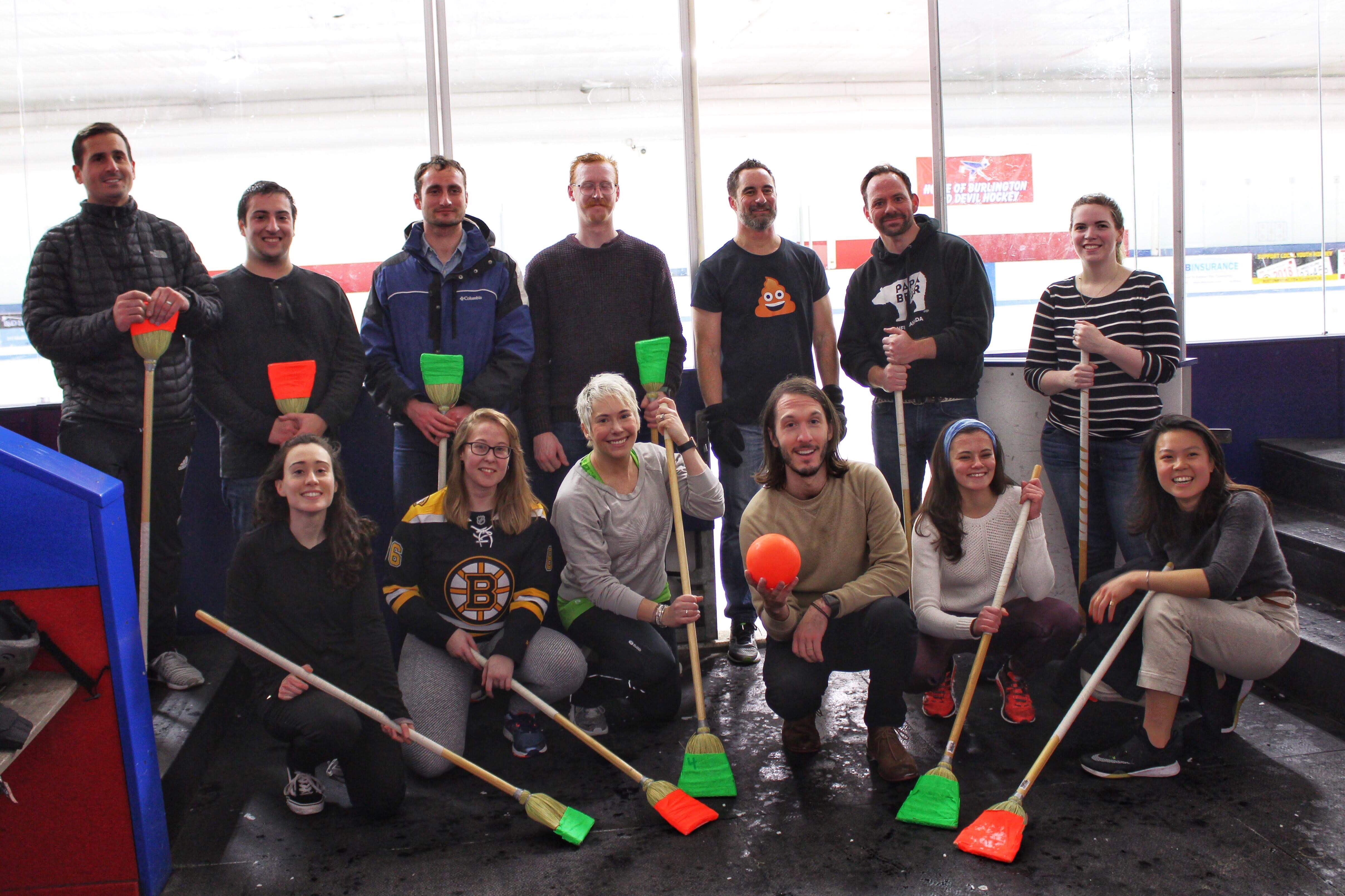Kaleido Biology Team broom hockey outing